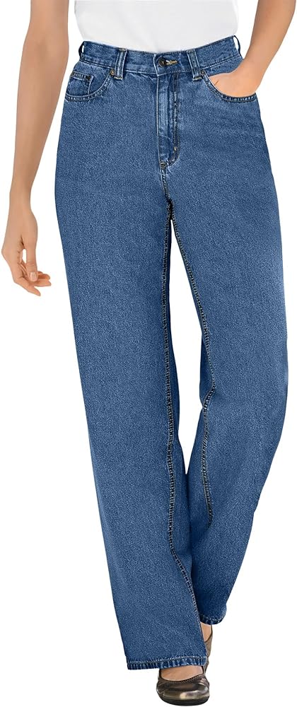 Woman Within Women's Plus Size Perfect Relaxed Cotton Jean