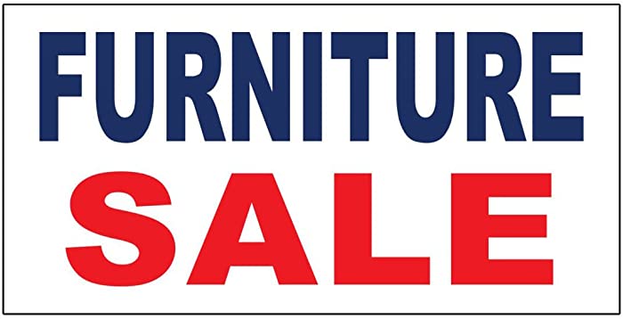 Furniture Sale Blue Red DECAL STICKER Retail Store Sign Sticks to Any Surface