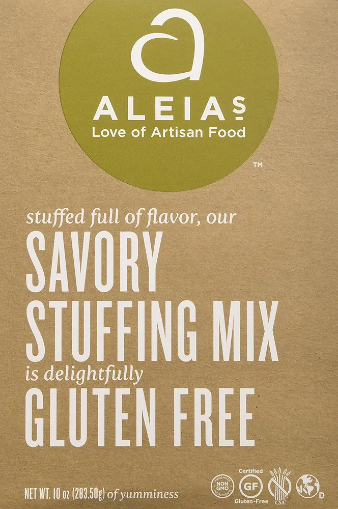 Aleia's Gluten Free Foods Stuffing Mix, Savory, Gf, 10-Ounce (Pack of 3)