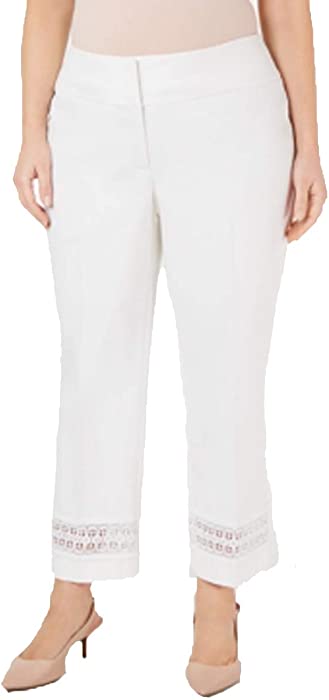 Alfani Plus Size Lace-Inset Capri Tummy-Control Pants