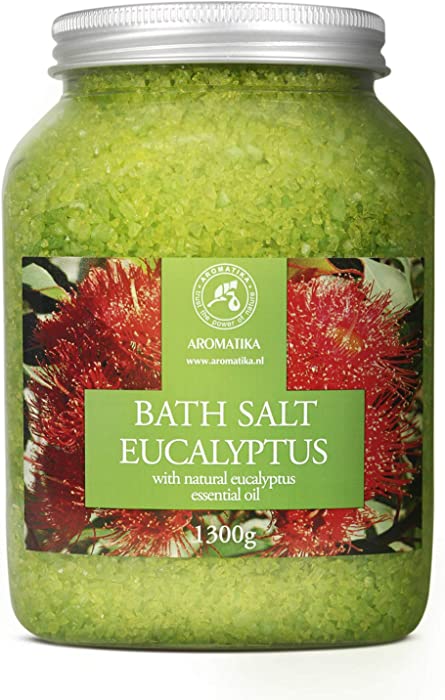 Sea Salt Eucaliptus with Natural Eucalyptus Essential Oil 46 oz - Eucaliptus Bath Salts - Best for Good Sleep - Stress Relief - Beauty - Relaxing - Bathing - Body Care
