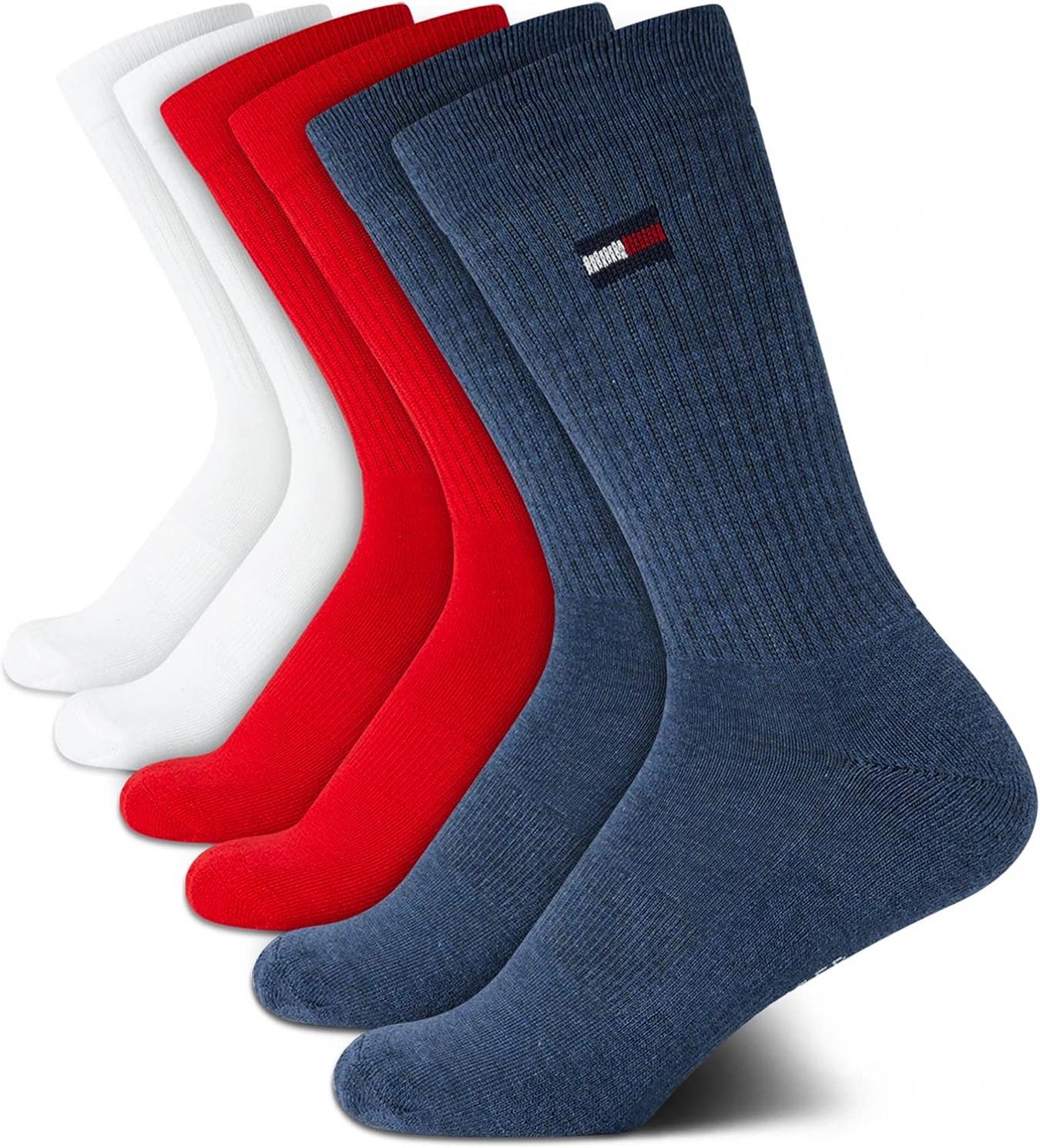 Tommy Hilfiger Unisex Kids' Athletic Socks - Cushioned Crew Socks (6 Pack)
