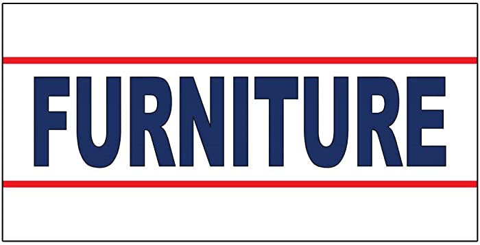 Furniture Blue DECAL STICKER Retail Store Sign Sticks to Any Surface
