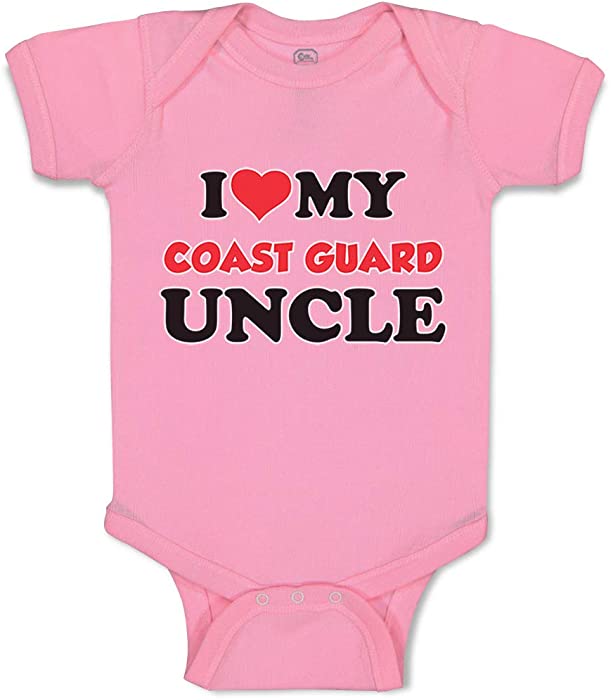 Custom Baby Bodysuit I Love My Coast Guard Uncle Funny Cotton Boy & Girl Clothes