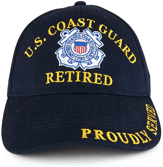 US Coast Guard Retired Embroidered Structured Cotton Twill Baseball Cap