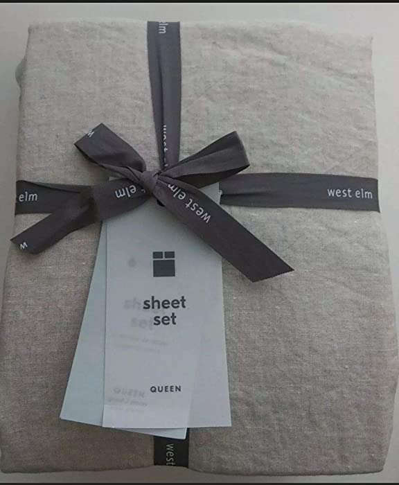 West Elm Belgian Linen Sheet Set~Queen~Natural Flax