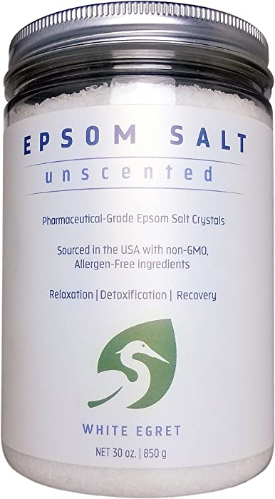 White Egret Pharmaceutical Grade Bath Epsom Salt, 30 Ounce