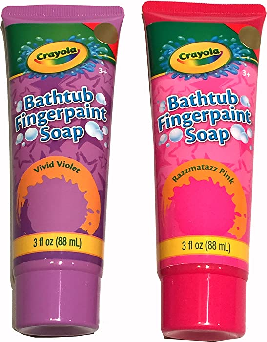 Girls Tub Toy Two Piece Finger Paint Soap Set for Bathtub Play Pink/Purple