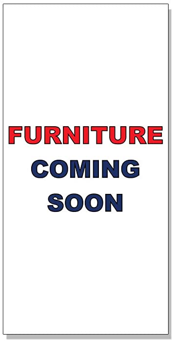 Furniture Coming Soon Red Blue DECAL STICKER Retail Store Sign Sticks to Any Surface