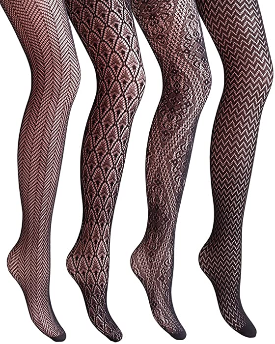 VERO MONTE Women Patterned Fishnets Tights Small Hole Thigh High Sexy Stockings