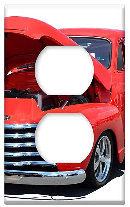 Switch Plate Outlet Cover - Red Truck Classic Retro Isolated Background