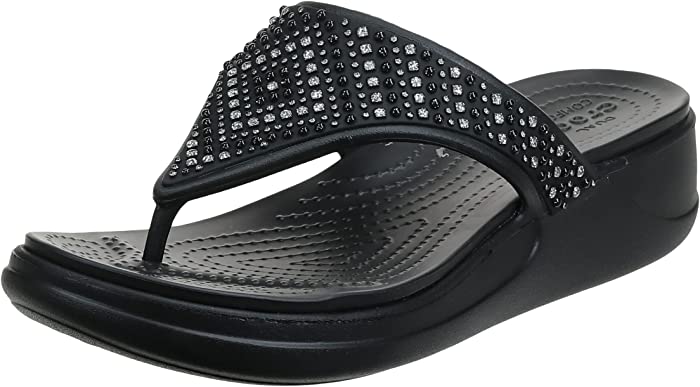 Crocs Women's Monterey Embellished Wedge Flip Flops | Sandals