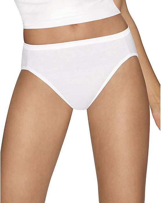 Hanes Ultimate Women's Comfort Cotton Hi-Cut Panties 5-Pack