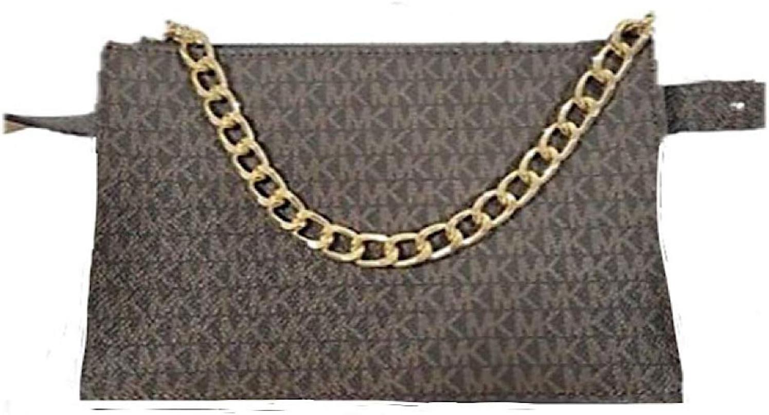 Michael Kors Brown MK Signature Fanny Pack Belt Bag Large