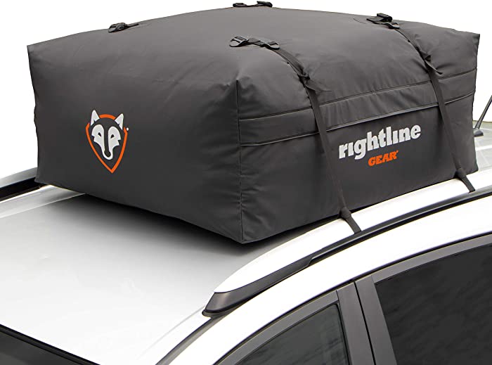 Rightline Gear Range Jr Car Top Carrier, 10 cu ft Sized for Compact Cars, Weatherproof +, Attaches With or Without Roof Rack - 100R50