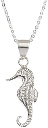 Talbot Fashion Boxed Sterling Silver Seahorse Pendant On 18" Trace Chain