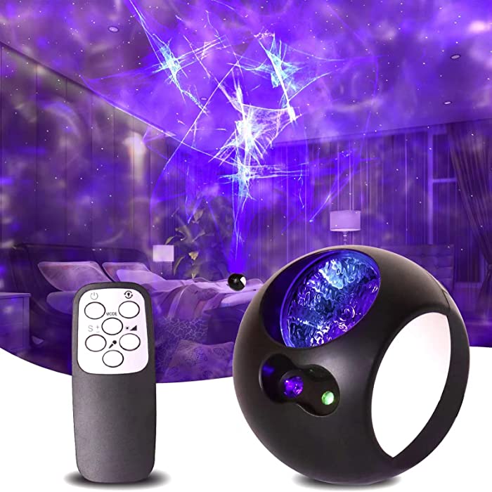 3D Aurora Star Projector, Galaxy Projector for Bedroom, Built-in 21 Light Projections and Multiple Function Modes, Night Light Projector is Suitable for Room Decoration/Party/Music/Sleep/Gift (Black)