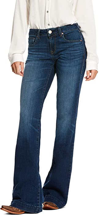 ARIAT Women's Trouser Mid Rise Stretch Kelsea Wide Leg Jean