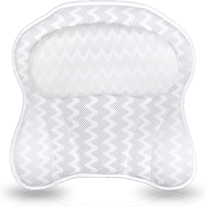 Bath Pillow, Kmeivol Bath Pillows for Tub, Luxury Bathtub Pillow for Neck, Head, Back and Shoulder Support, Breathable Soft and Comfortable Tub Pillow, Bath Pillows with Six Strong Suction Cups