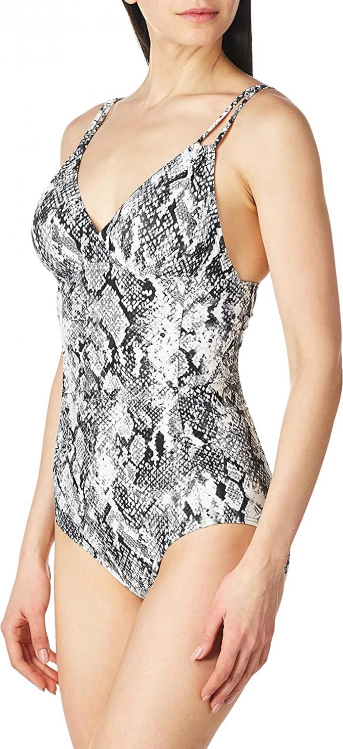Calvin Klein Women's Standard Shirred One Piece Swimsuit with Removable Cups