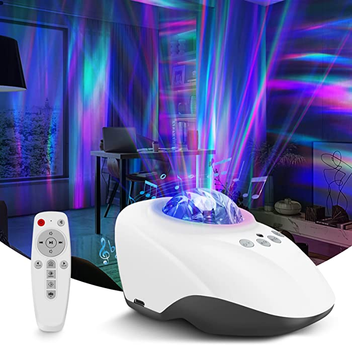 Night Light Projector, Liwarace Northern/Aurora Lights Projector and Sound Machine for Adults/Kids, Cool Gadgets with Bluetooth Speaker, Birthday Gifts for Him/Her/Women/Men/Teen/Room Decor