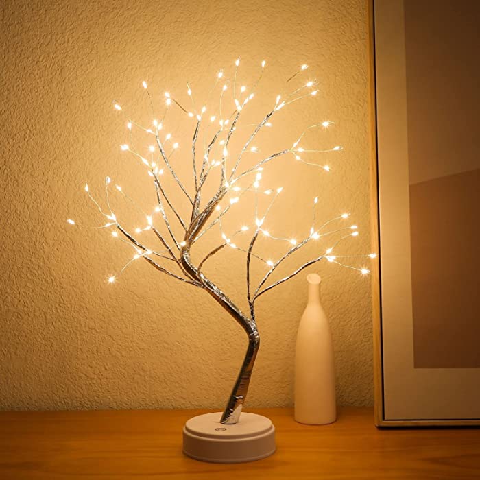 Bonsai Tree Light for Room Decor, Aesthetic Lamps for Living Room, Cute Night Light for House Decor, Good Ideas for Gifts, Home Decorations, Weddings, Holidays and More (Warm White, 108 LED)