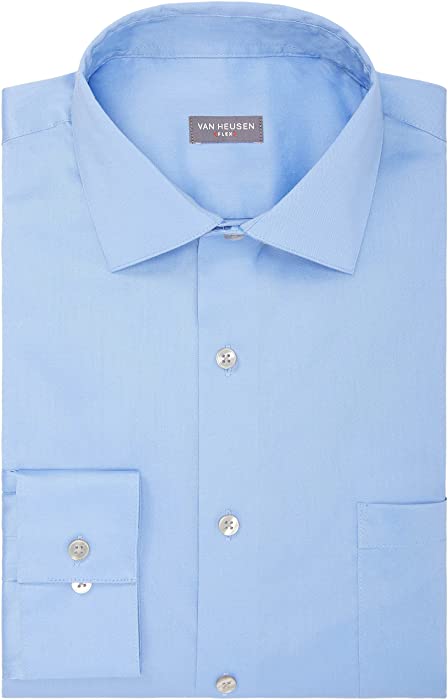 Van Heusen Men's Dress Shirt Regular Fit Ultra Wrinkle Free Flex Collar Stretch