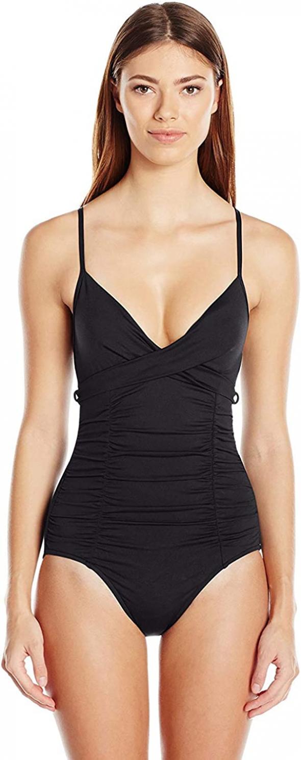 Seafolly Women's Standard Gathered Wrap Front One Piece Swimsuit