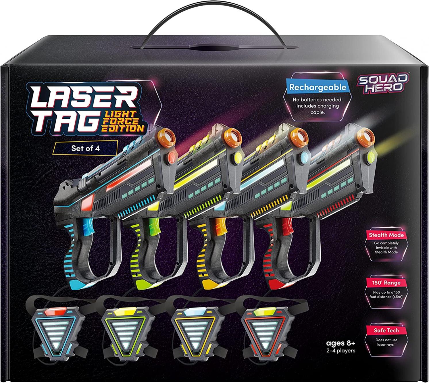 Squad Hero Rechargeable Laser Tag Set for Kids, Teens & Adults - Gun & Vest Sensors - Fun Ideas Age 8+ Year Old Cool Toys - Teen Boy Games - Boys & Girls Outdoor Teenage Group Activities - Kids Gifts