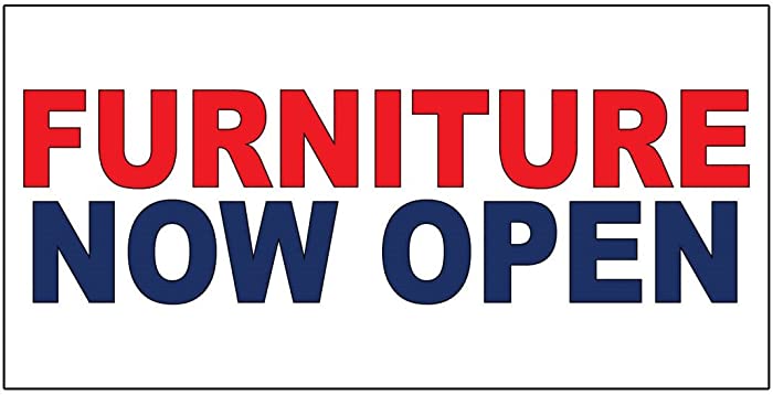 Furniture Now Open Red Blue DECAL STICKER Retail Store Sign Sticks to Any Surface