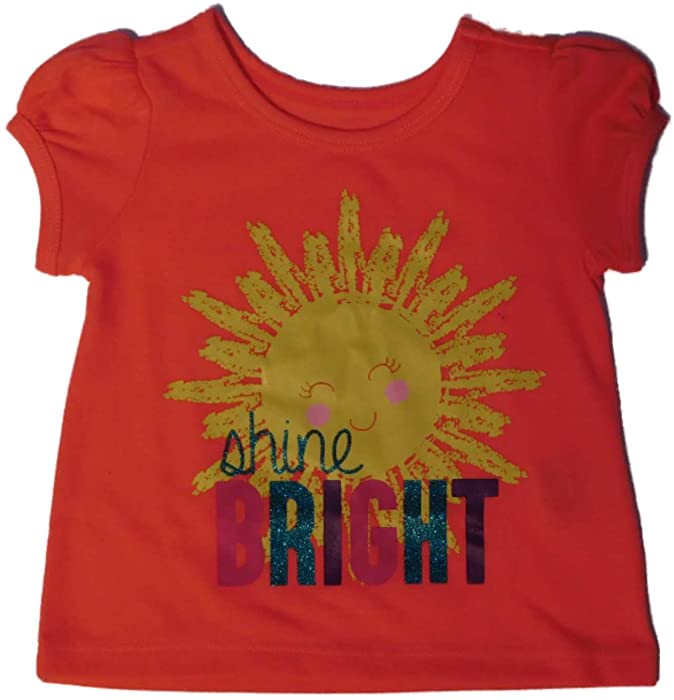 Peanut & Ollie Infant Girls Shine Bright Sun T-Shirt Orange Coral Shirt 6-9m