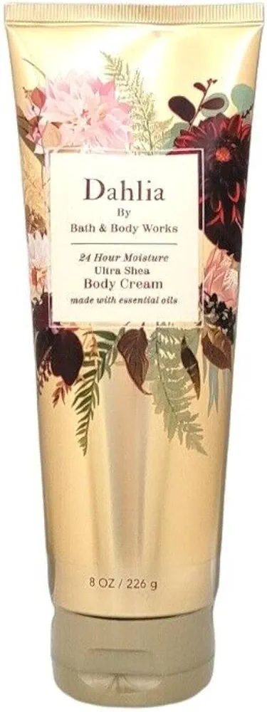 Bath and Body Works Dahlia 24 Hour Moisture Body Cream 8 Ounce Full Size Gold Tube 2020