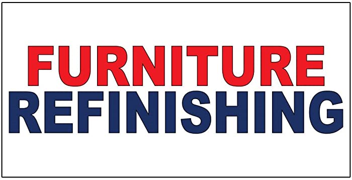 Furniture Refinishin​g Red Blue DECAL STICKER Retail Store Sign Sticks to Any Surface
