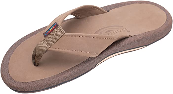 Rainbow Sandals Men's Navigator Premier Leather Orthopedic Foot Bed w/Tapered Strap