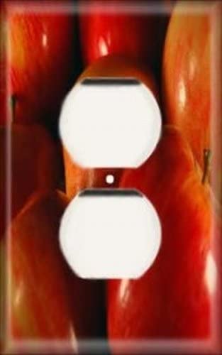 Single Duplex Outlet Cover Plate - Red Apples