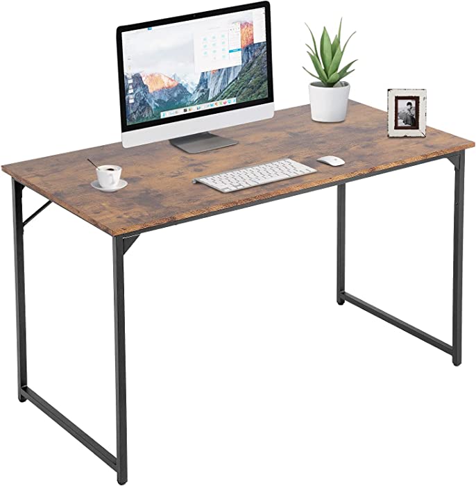 Computer Desk 47 inch Length Study Writing Table, Adjustable feet, Modern Furniture for Home Office, Brown