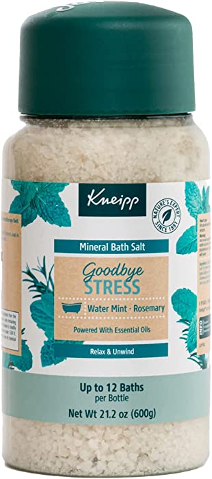Kneipp Mineral Bath Salts, Up to 12 Baths Per Bottle (Goodbye Stress, Rosemary & Mint)