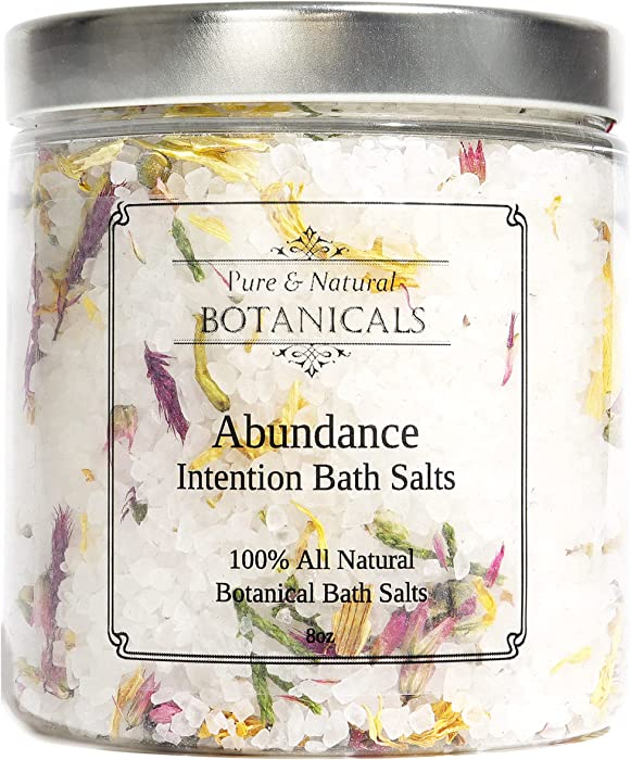 Abundance Intention Bath Salts 8 oz | 100% All Natural | Manifestation, Prosperity & The Law of Attraction | Metaphysical Wiccan Pagan Magick