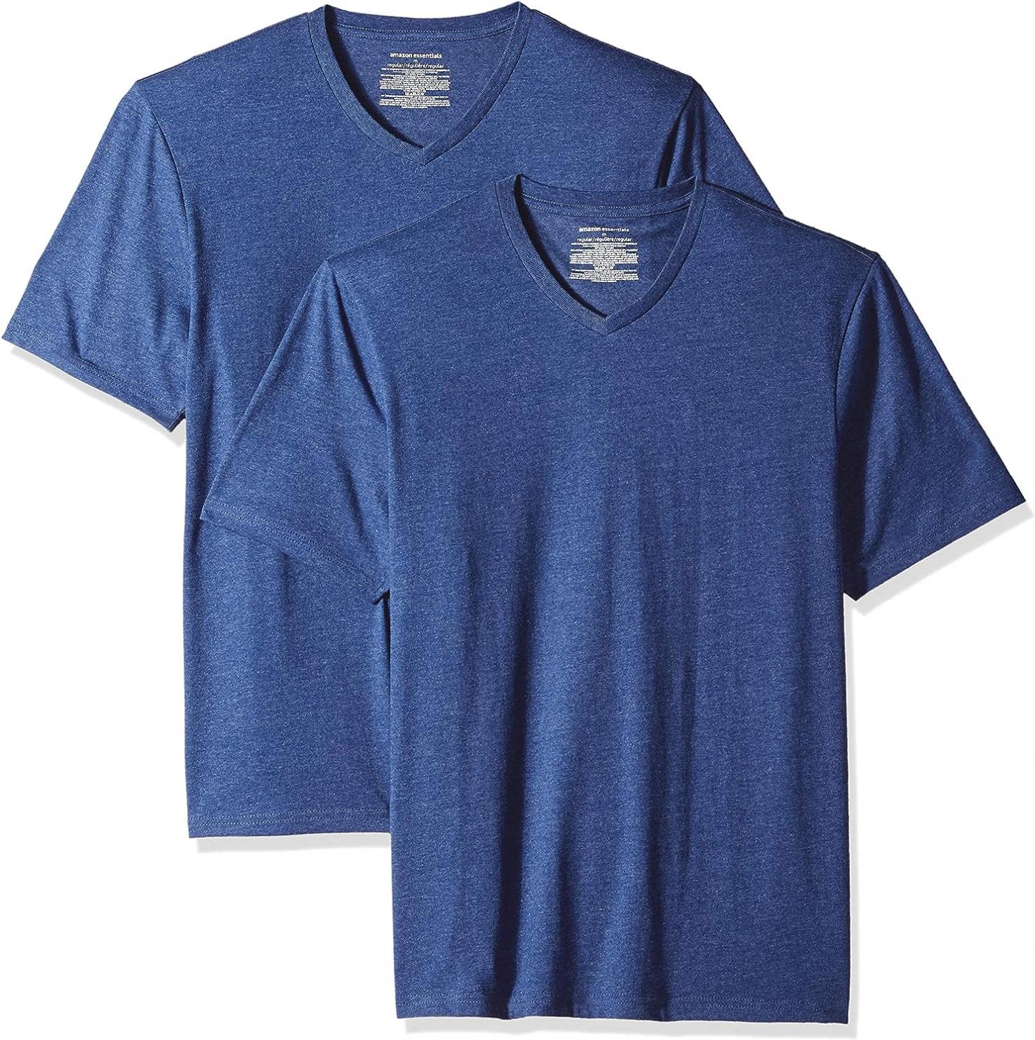 Amazon Essentials Men's Regular-Fit Short-Sleeve V-Neck T-Shirt, Multipacks