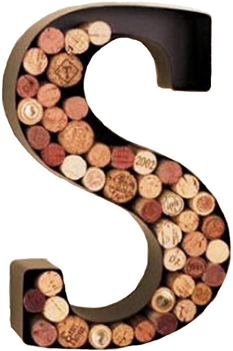 Monogram Wine Cork Holder - Letter S by LTD, Black