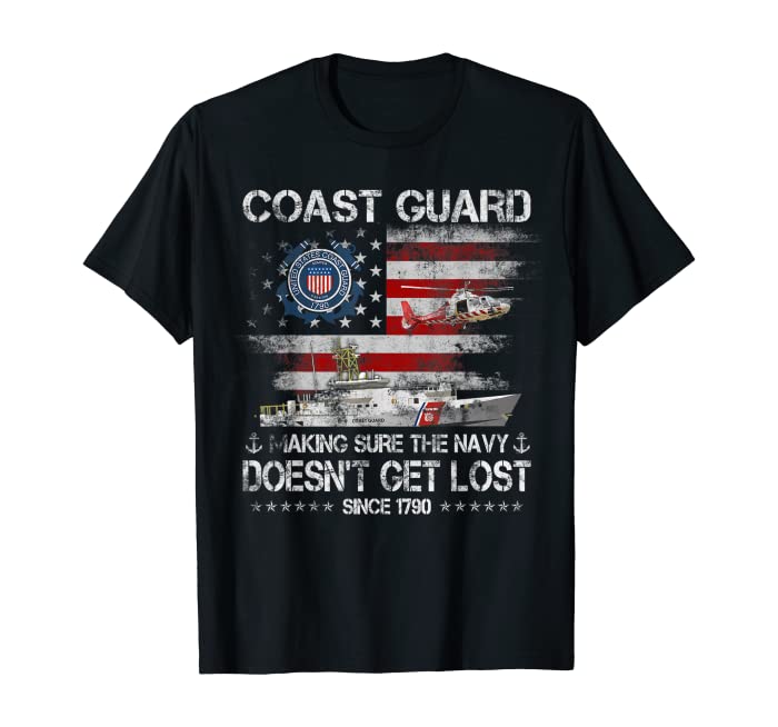 Coast Guard Veteran Tshirt, USCG American Flag Veterans Day T-Shirt