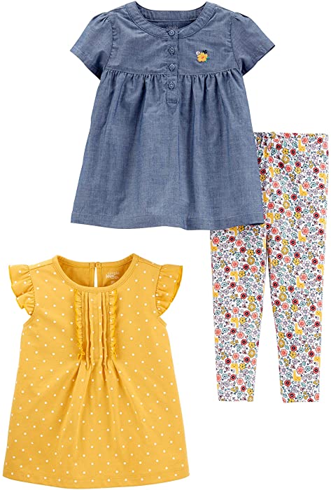 Simple Joys by Carter's Toddler and Baby Girls' 3-Piece Playwear Set
