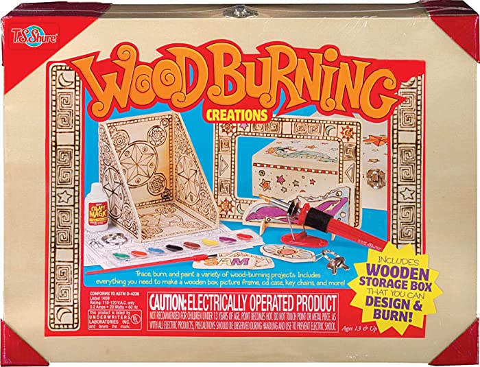 Bendon Wood Burning Creations Box Set Including Paints, Wood Burning Wand, Design Sheets TS Shure 50444, Multicolor