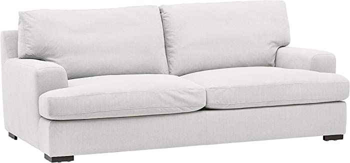Amazon Brand – Stone & Beam Lauren Down-Filled Oversized Sofa Couch, 89"W, Pearl