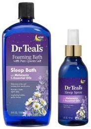 Dr Teal's Foaming Bath Sleep Soak & Sleep Spray with Melatonin & Essential Oils Gift Set