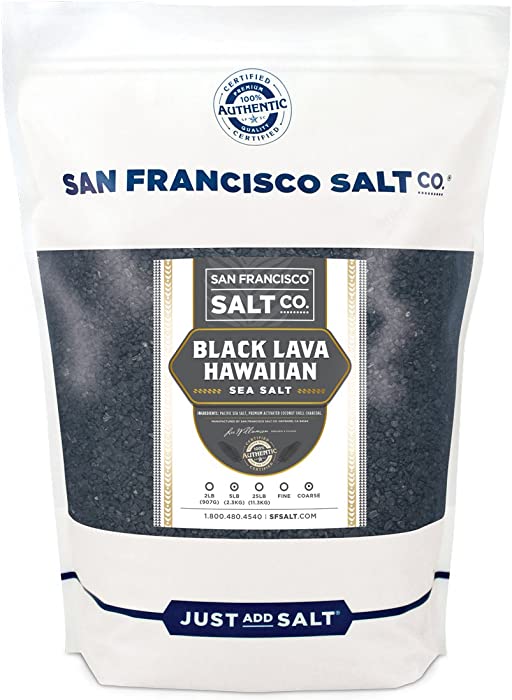 Black Lava Hawaiian Sea Salt - 5 lb. Bag Coarse Grain by San Francisco Salt Company