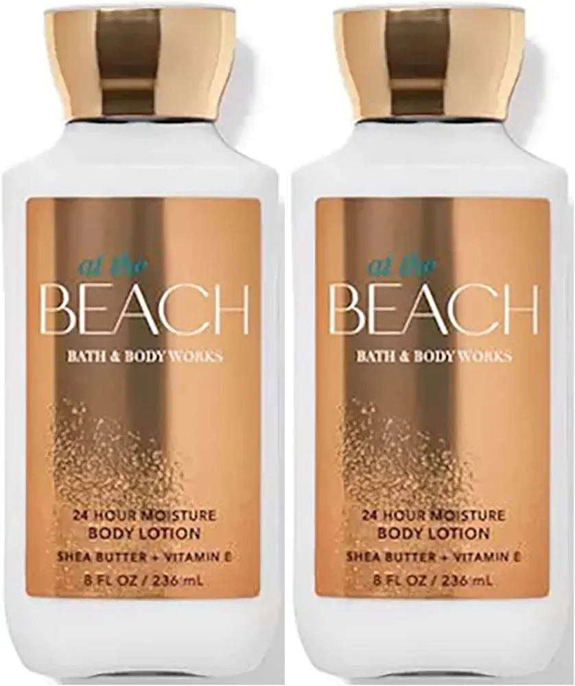 Bath & Body Works Bath and Body Works At The Beach Super Smooth Lotion Sets Gift For Women 8 Oz -2 Pack (At Beach) 16 Fl Oz