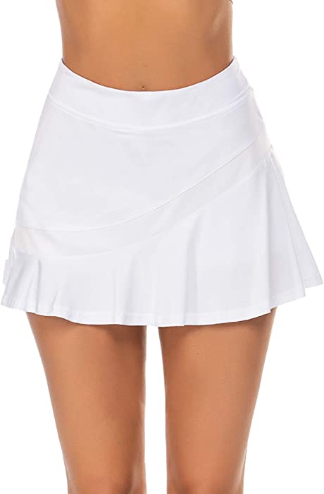Ekouaer Women's Athletic Golf Skorts Lightweight Skirt Pleated with Pockets for Running Tennis Workout