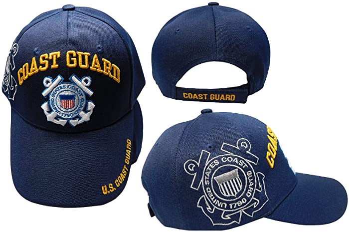 Trade Winds U.S. US USCG United States Coast Guard 1790 Anchors Shadow Navy Blue 100% Acrylic Adjustable Embroidered Cap Hat, Multi, 7 3/4