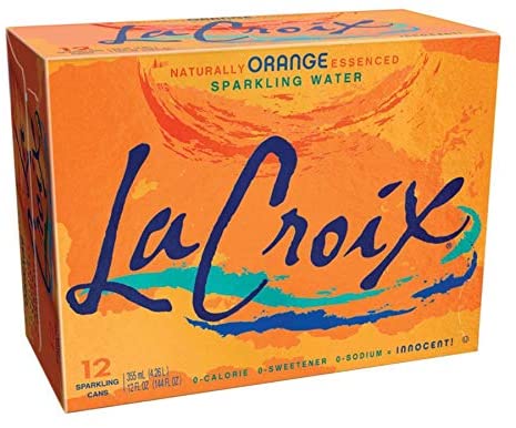 LaCroix Sparkling Water, Orange, 12 Fl Oz (Pack of 12), Naturally Essenced, 0 Calories, 0 Sweeteners, 0 Sodium